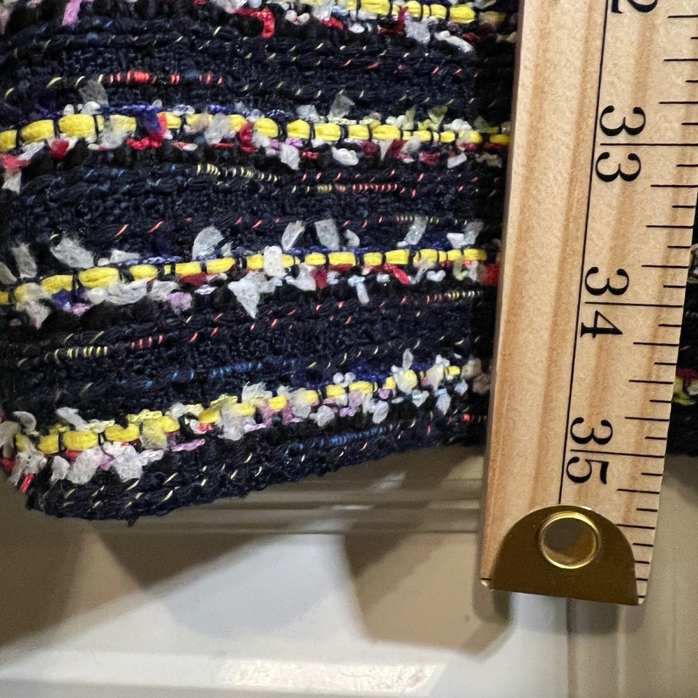 Cabi 5660 Headline Topper Coat in Navy Blue Tweed and Floral, Women's Size 4 - Picture 14 of 16